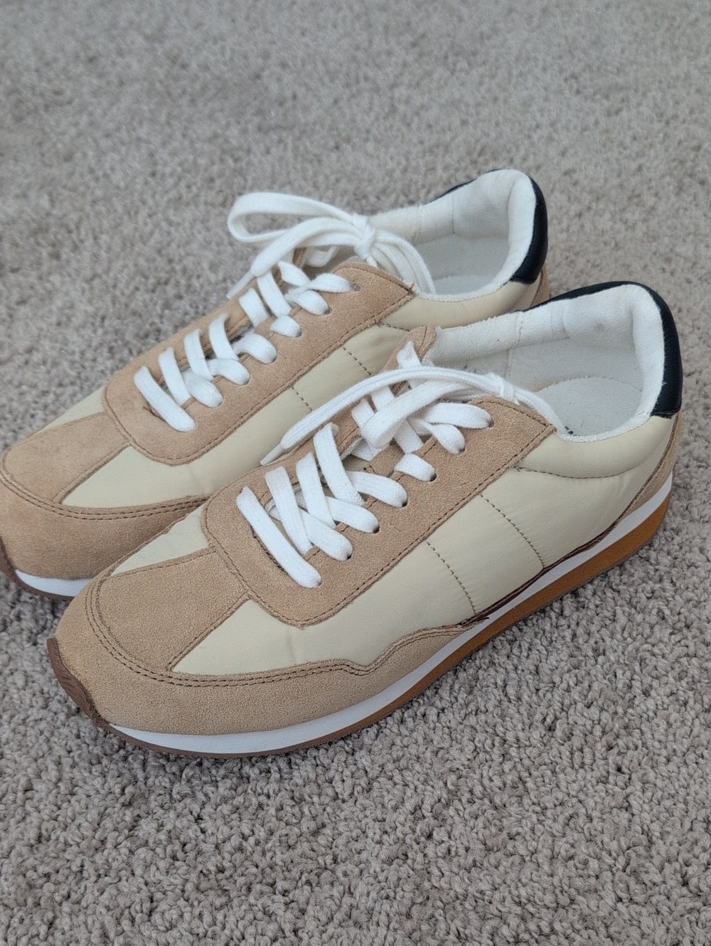 Madewell Women's Casual Suede & Nylon Runner Sneakers - Beige